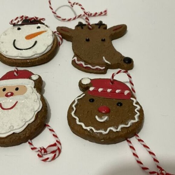 HALLMARK 6 GINGERBREAD Faux Cookie ORNAMENTS - Picture 2 of 7